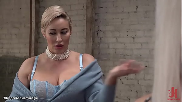 Huge boobs blonde MILF lesbians London River and Ryan Keely submit to each other then whip big butts and anal fuck with strap on cock